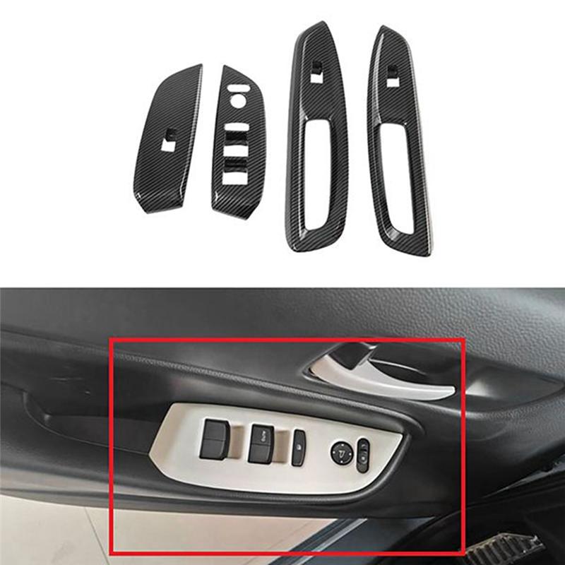 Car Inner Door Window Lift Armrest Switch Panel Cover Trim Frame Parts Accessories For Honda Fit Jazz