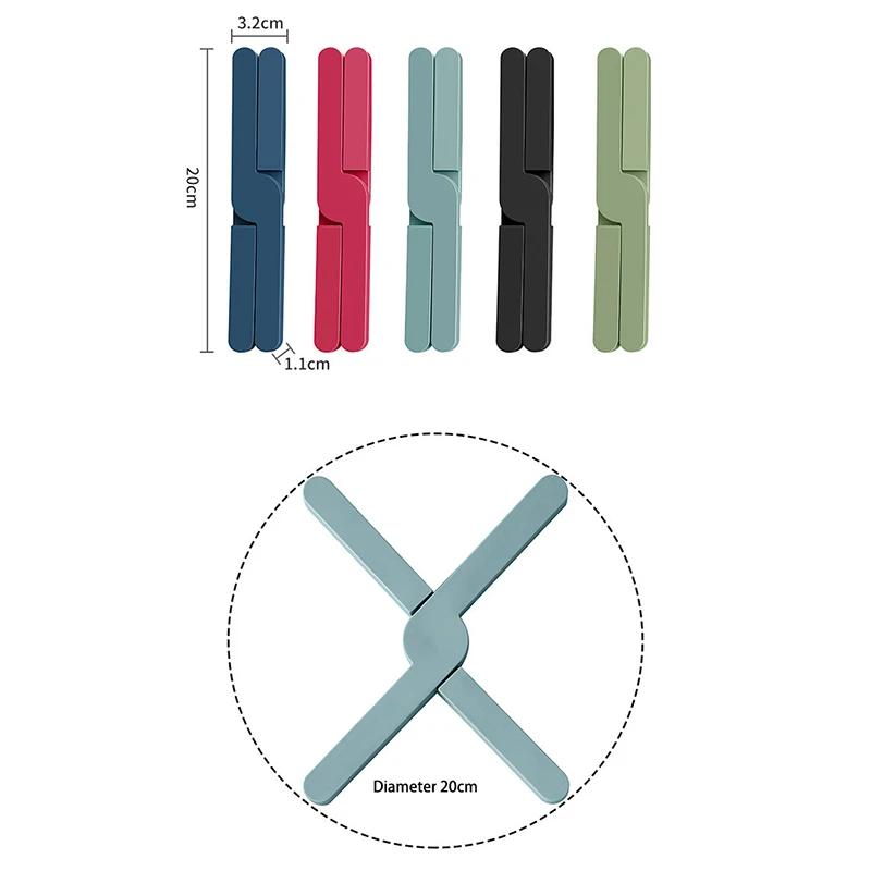 X-Shaped Foldable Tripod Mat Silicone Heat Table Mat Resistant Pad Foldable Non-Slip Pot Pan Mat Kitchen Accessorie Coaster