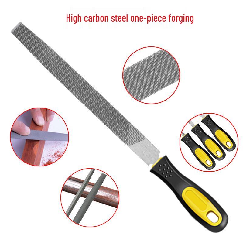 19-Piece Metal Steel File Set: Includes Flat, Triangular, and Semicircular Files for Grinding Iron