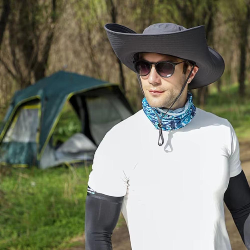 Detachable Hat Top Large Brim Sun Hat Foldable Sun Protection Hat Sports Fisherman Hat  Man