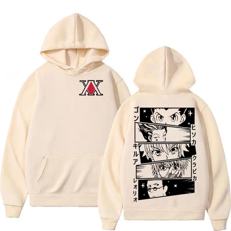 Men's Clothing Autumn Winter Hoodies Japanese Anime HUNTER×HUNTER HoodedSweatshirt Y2K Oversized Pure Cotton Clothes Sportswear