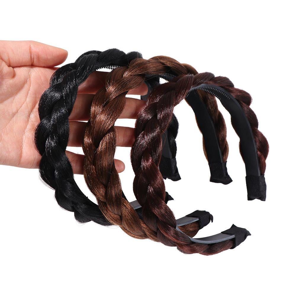 Bohemian Wig Twist Braided Headband Fashion Elastic Non-slip Hair Bands Women Hoop Daily Wear