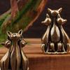 Brass Cat Ornaments Cute Cat Miniature Statue Ornaments Pure Copper Animal Sculpture Home Decor Crafts Desktop Decorative