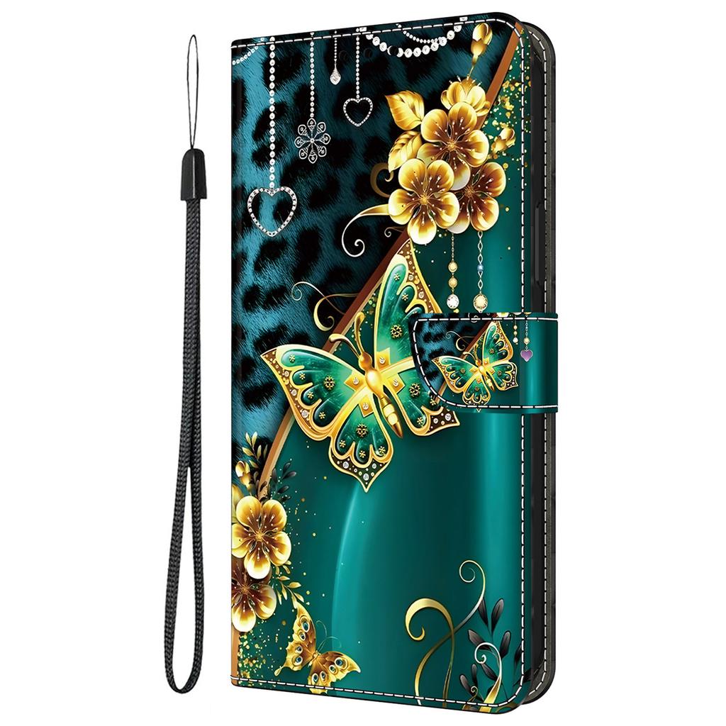 For iPhone 16 Pro Leather Case Pattern Printing Wallet Stand Anti Drop Phone Cover