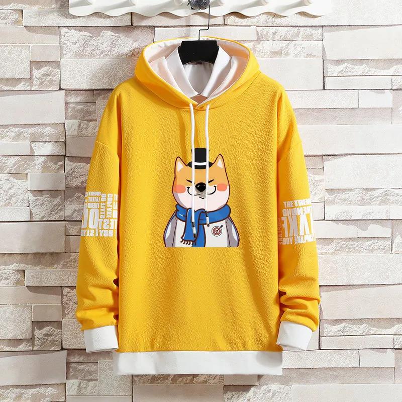 School Style Sweater Suit Spring Teen Student Sports Suit Casual Hooded Pullover and Pants Men