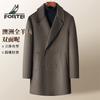 Men's Australian 100% Wool Double-Breasted Mid-Length Coat