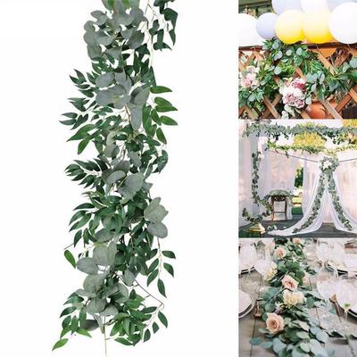 Φόντο Fake Vines Rattan 2M Garland Artificial Eucalyptus Wreath Eucalyptus