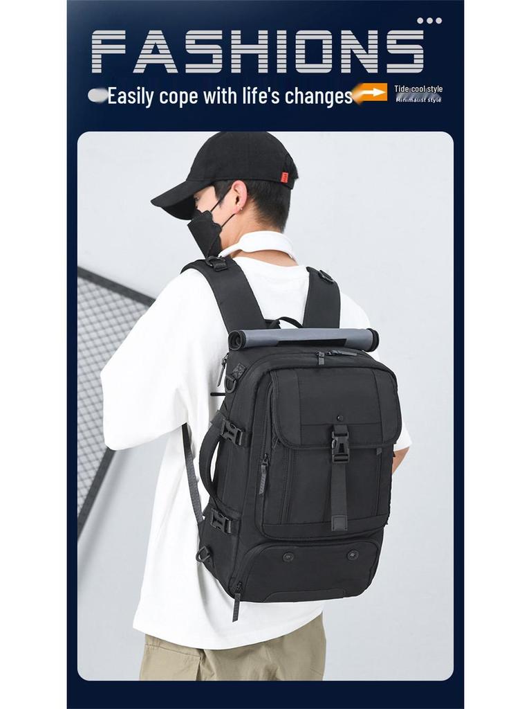 Men's Water-Resistant Business Travel Laptop Backpack, Large Capacity, Multi-Functional, Perfect for Short Trips