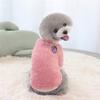 Pluszowe zimowe ubranka dla zwierząt ładny wzór owoców pogrubiona ciepła kamizelka dla małych średnich psów miękka zimowa kurtka dla szczeniaka kostium Teddy
