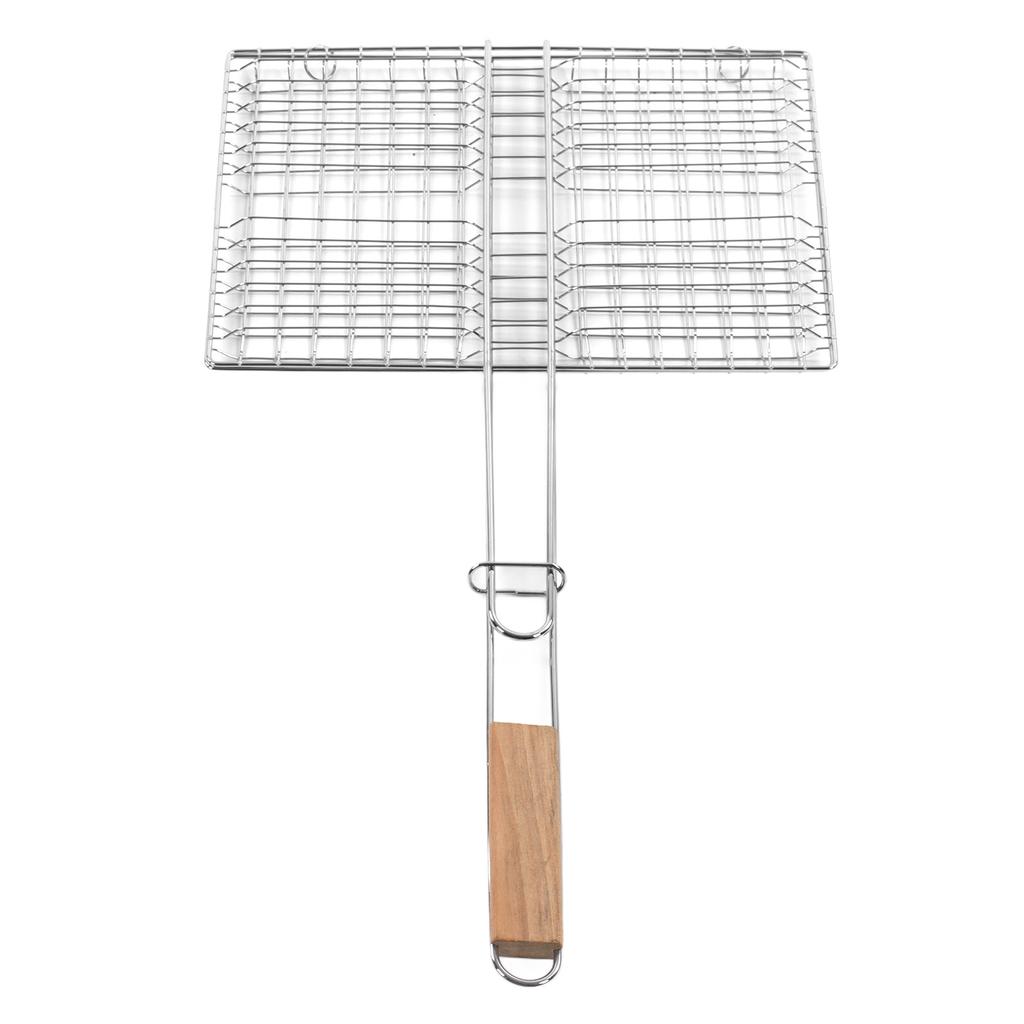 BBQ Grill Basket Chrome Plated Steel Rustproof Multipurpose Fish Grill Basket for Outdoor