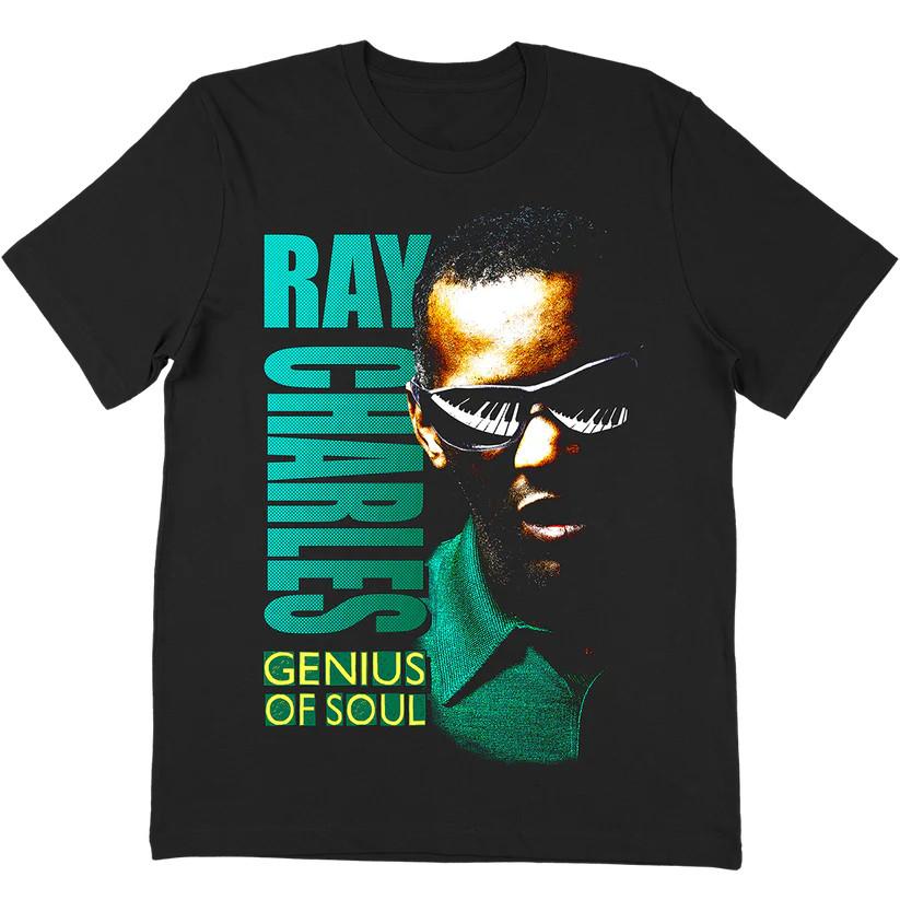 Vtg Ray Charles Genius Of Soul T Shirt For Men Heavy Cotton Black Shirt SE050 Unisex T-Shirt L