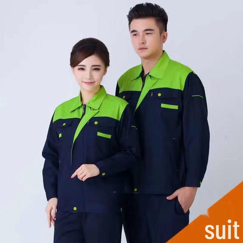 Pánská sada pracovního oblečení s dlouhým rukávem: Oblek pro autoopravy a svařování s potiskem loga pro jaro a podzim