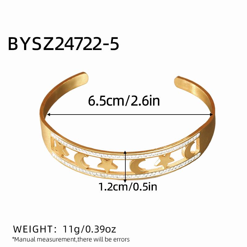 2024 New Stainless Steel Cubic Zirconia Heart Square Charm Bracelet Gold Plated Bangles Bracelets for Women Zircon