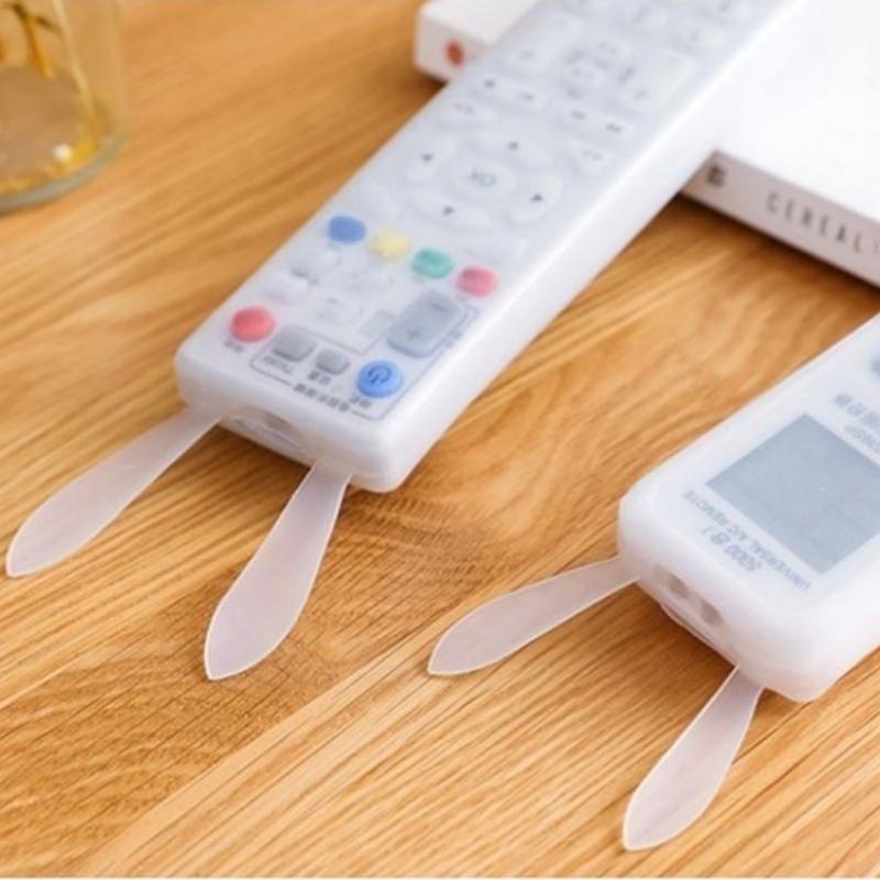 1/2pcs Transparent Remote Control Case with Rabbit Ears Dustproof Protective Sheath Durable Silicone Cover for TV Air Conditione