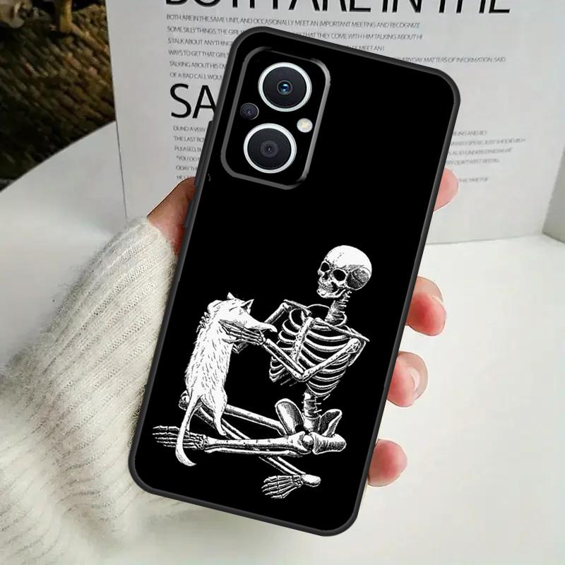 Aesthetics Skeleton Phone Case For OPPO Reno 8T 14F 13 F 12 11 10 14 Pro 7 8 Lite OPPO Find X8 X6 X5 X9 Pro Cover
