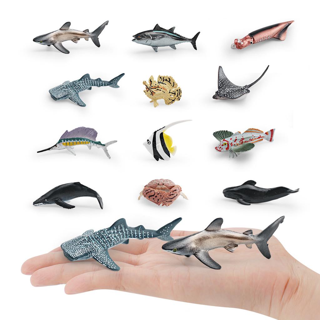 Set di Ornamenti da Tavolo Modelli di Razza di Profondità Simulati, Granchio, Calamaro, Orca, Squalo per Decorazione Stanza dei Giochi Educativa per Bambini
