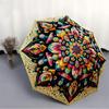 1pc Psychedelic Mandala Artwork Automatic Open/Close Umbrella - Portable Collapsible Umbrella with 8-Rib Stability, Fashion Lovers Yy251017165
