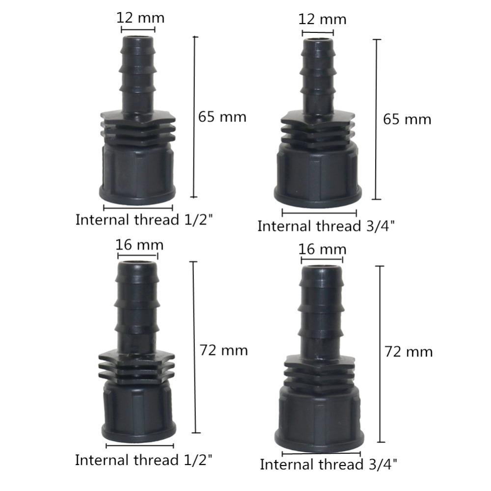1/2", 3/4" Male Thread To DN16,DN20 Straight Connector Agriculture Industrial Irrigation Plumbing Pipe Fitting 5 Pcs