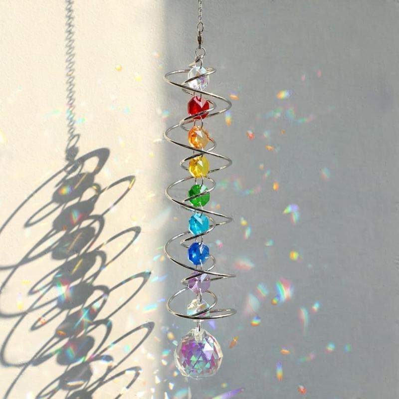 Sun Catcher Wind Chimes Crystal Wind Chime Living Room Luxury Hang Stained Glass Outdoor Macrame Pendant Decoration Accessories