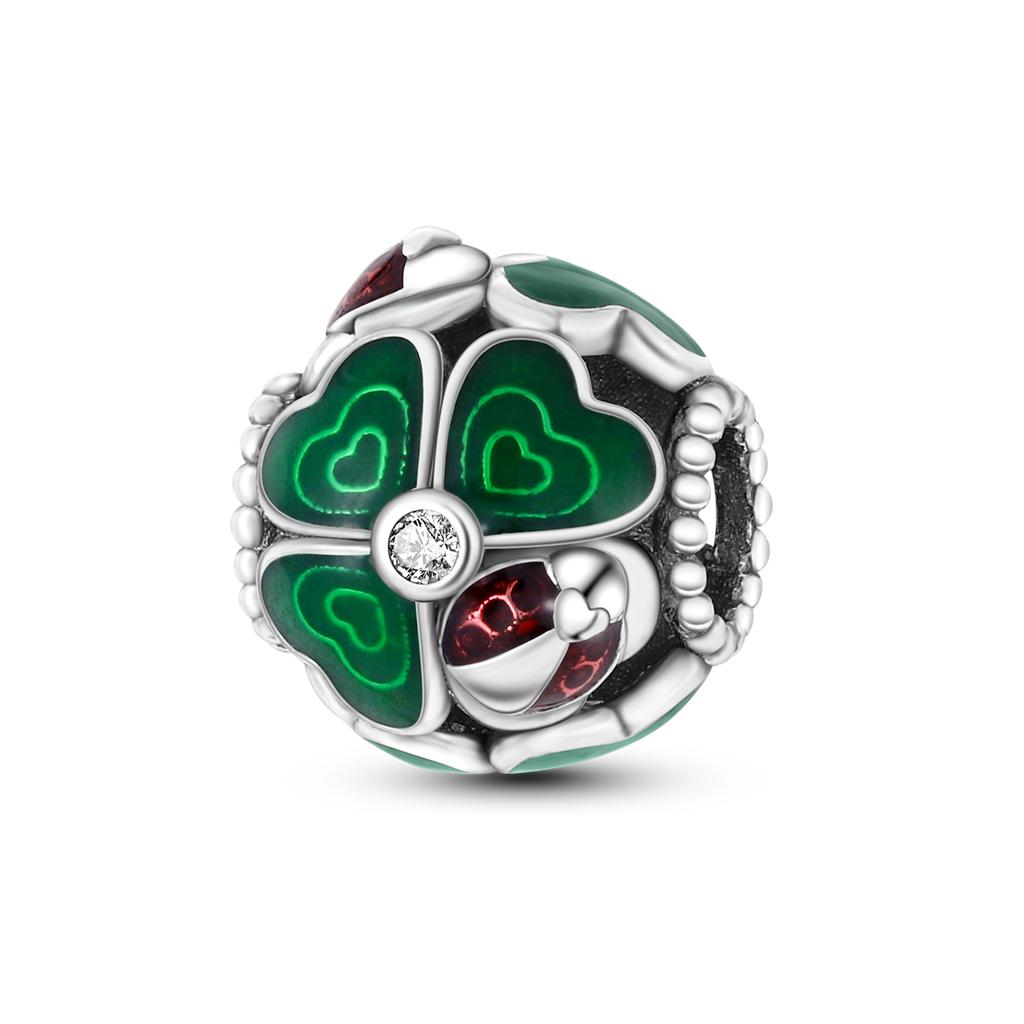 Green Charm Bead Charms Authentic copper Bead Charms Shamrock Avocado Pendants Ideal For Bracelets Making Woman Jewellery Gift