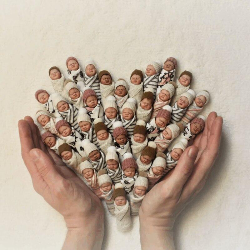 Simulation Baby Doll Pvc Home Ornaments Sleeping Baby Newborn In Swaddling Home Doll Toys 2/3/6/10 Pcs