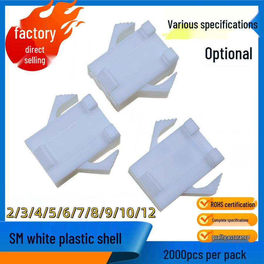 

2.54 Connector SM-11Y White Male Housing with Flying Leads, Available in 2-12 Pins, 1k Piece Quantity