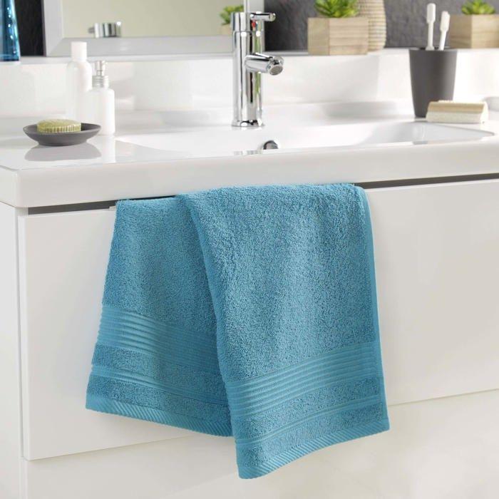 Serviette de toilette 50 x 90 cm Tendresse bleu paon