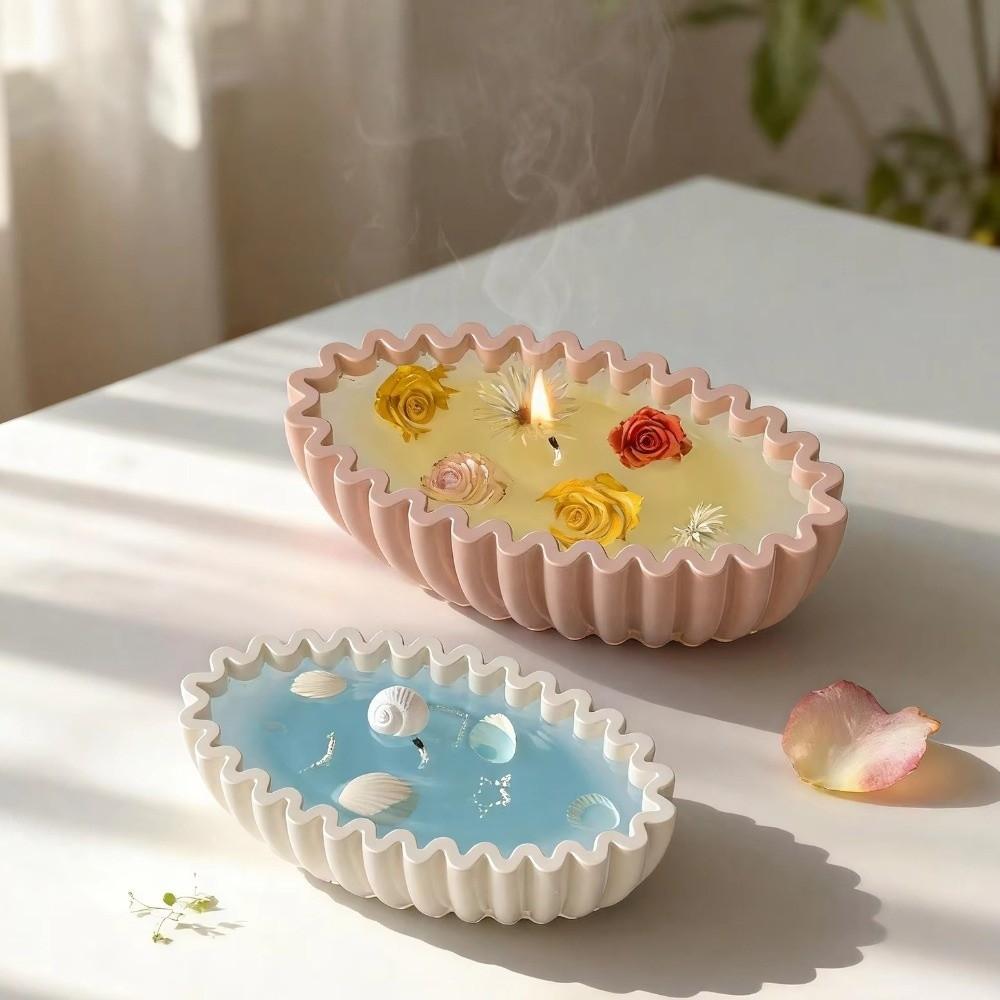Striped Storage Bowl Mold Pleated Flower Pot Mold Castings Resin Mold Handicraft