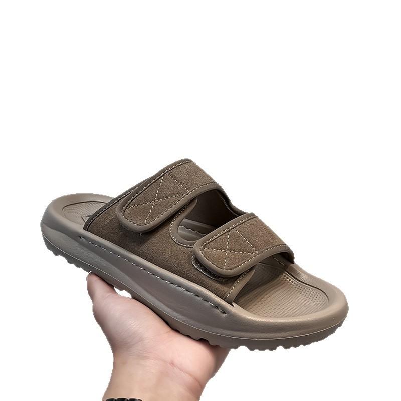 New sandals men's outdoor two wear non-slip casual wind one-word drag outside wear shit-stepping beach shoes 371221-R