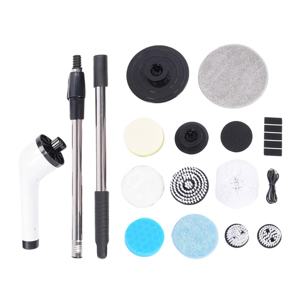 Cordless Cleaning Brush Scrubber IPX7 Water Proof Bathroom Brush Cleaner with 9 Replaceable Heads