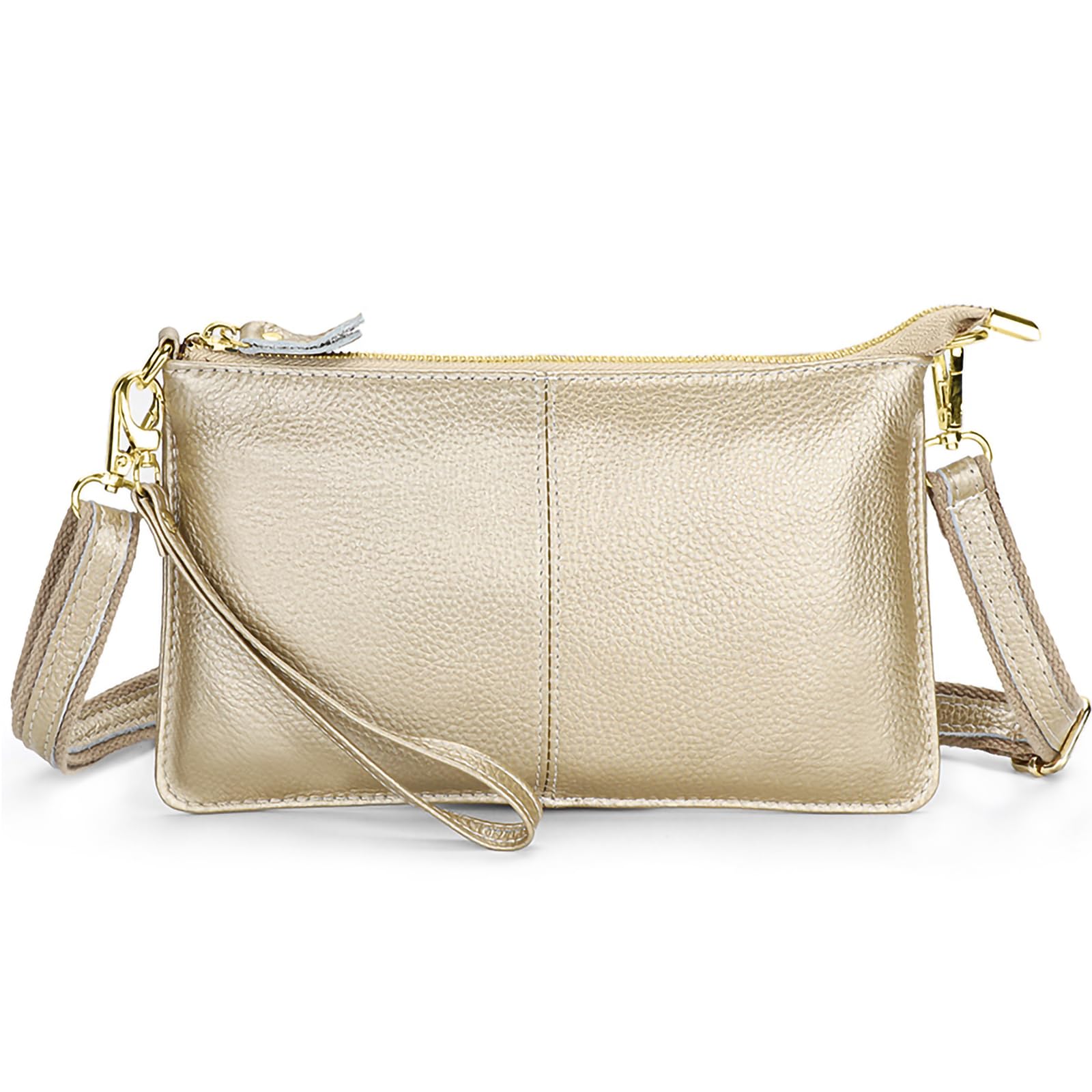 

Crossbody Smartphone Large Wallet Genuine Shoulder Gold [FORRICA] Women s Wallet, Pochette, Lightweight, Bag, Leather, Pouch, Capacity, Pochette, золотий