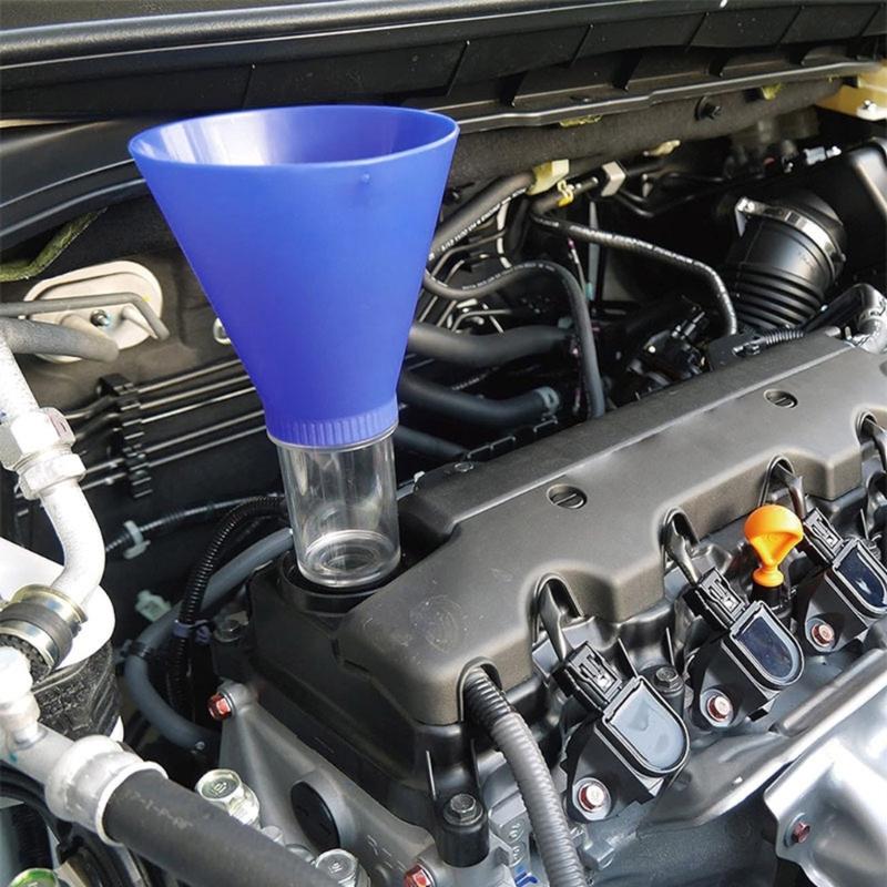 Threaded Locking Car Engine Oil Change Tool Portable Auto Engine Oil Filling Funnel Visible Drain Tool Easy to Operate