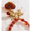 Yhpup Amber Acrylic Resin Beads Cross Heart Pendant Drop Handmade Necklace New Arrivals Stainless Steel Statement Collar Jewelry