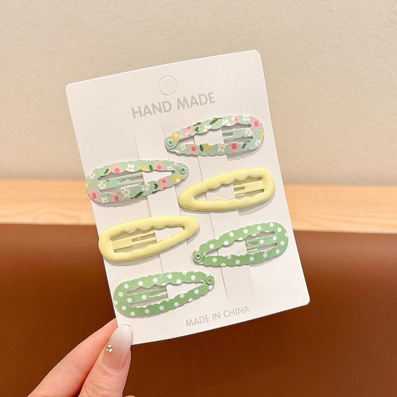 6 Piece Set Sweet Hair Clips Girls 2026 Hot Korean Floral BB Hairpin Side Clip for Children Bangs and Broken Hair BB Clip