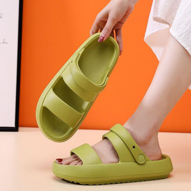 Cute And Comfortable Thick Sole Slippers For Women In Pink Purple Light Green Beige Black And Dark Blue