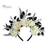 Fascia Nera con Testa di Rosa per Halloween, Fascia, Ghirlanda di Fiori e Foglie Cerchietti per Capelli Fasce, Accessori Gotici Donna Copricapo Fascia per Capelli Cosplay Festa Vestito