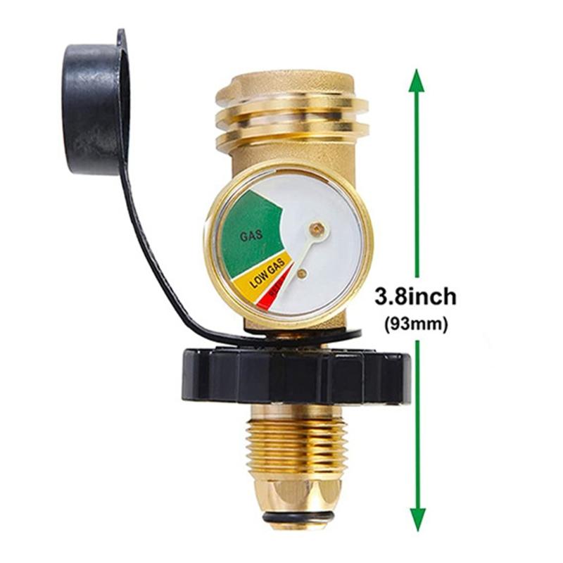 Practical Universal Propane Tanks Adapter With Gauge Converts Solid Brass Materials Connection for Safety Gas Flows