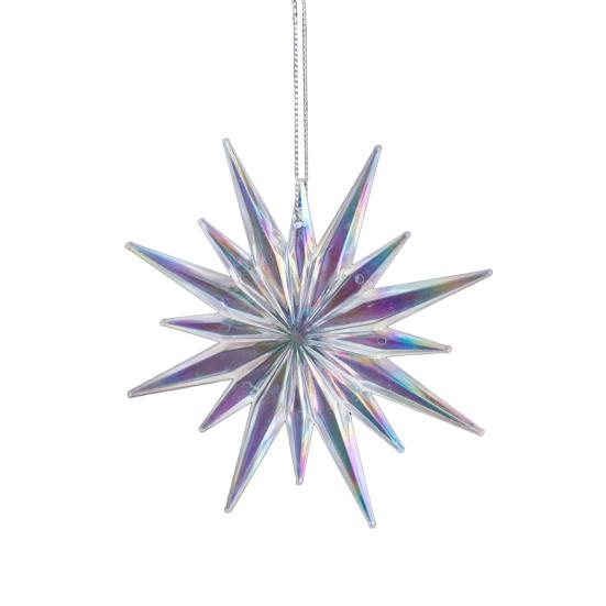 Christmas Tree Ornament Snowflake Deer Bird Icicle Design Sparkling Hanging Decoration Festive Holiday Season Home Decor