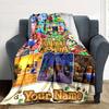 Name Custom Animal Crossing Anime Print Flannel Blanket High Quality Warm Comfortable Cover for All Seasons Perfect for Gifts Home Decor