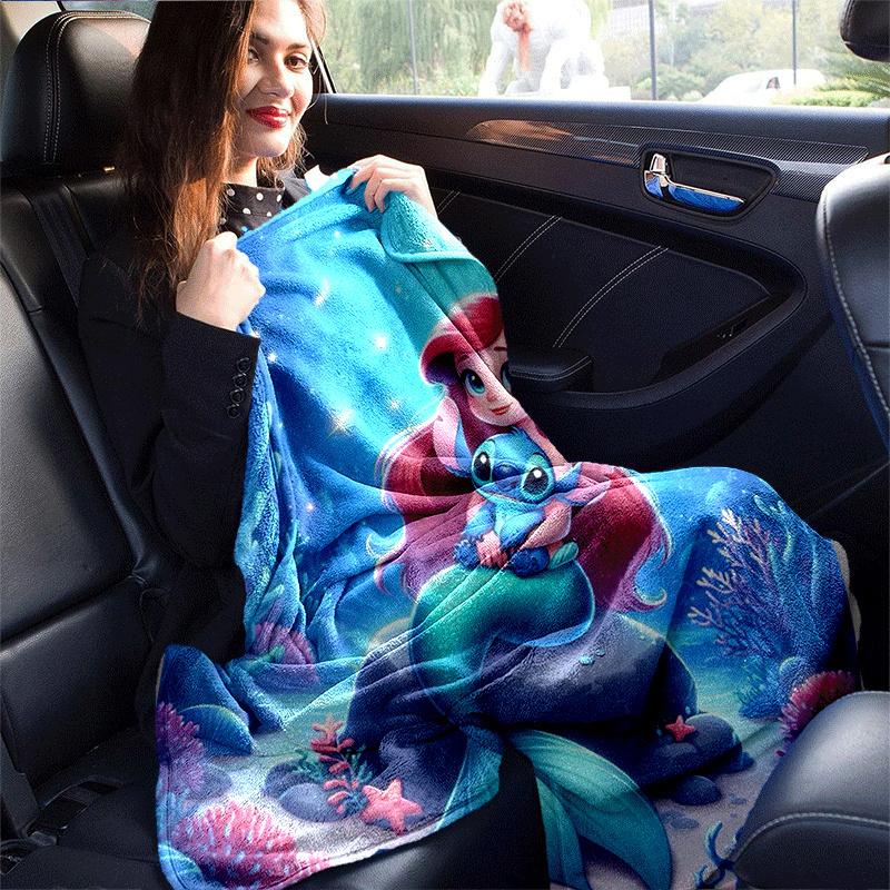 1pc Mermaid Printing Blanket - Soft, All-Season Throw for Living Room, Bedroom,Travel