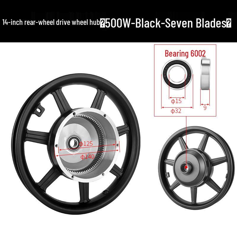 Electric Bicycle Wheel Hub Motor with 12/14/16-inch Aluminum Alloy Disc Brake, Folding Front and Rear Drive