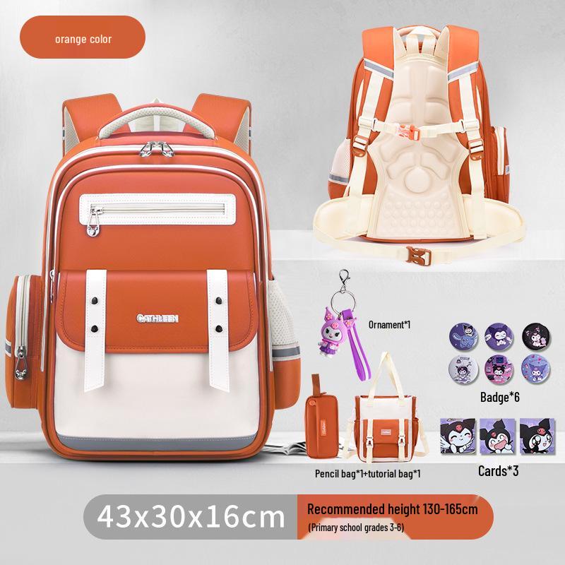 Capybara Oxford Spine-Support Backpack for Grades 1-6: Boys & Girls School Bag
