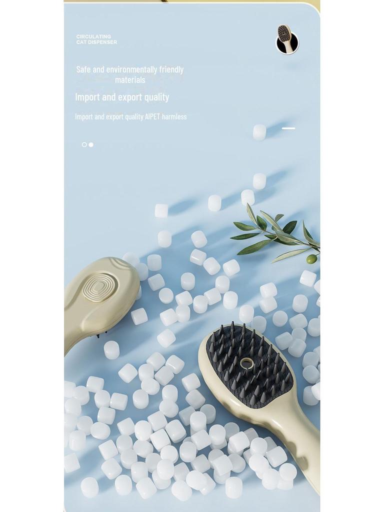 Pet Grooming Massage Comb with One-Button Spray for Cats and Dogs - Effortlessly Removes Loose Hair