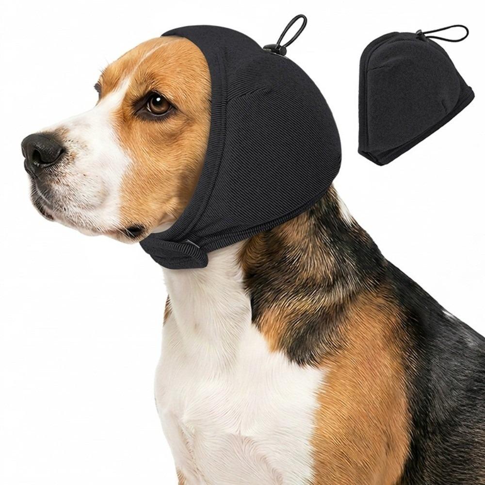 

Adjustable Dog Calming Earmuff Breathable Soothing Ear Cover Dog Grooming S чорний