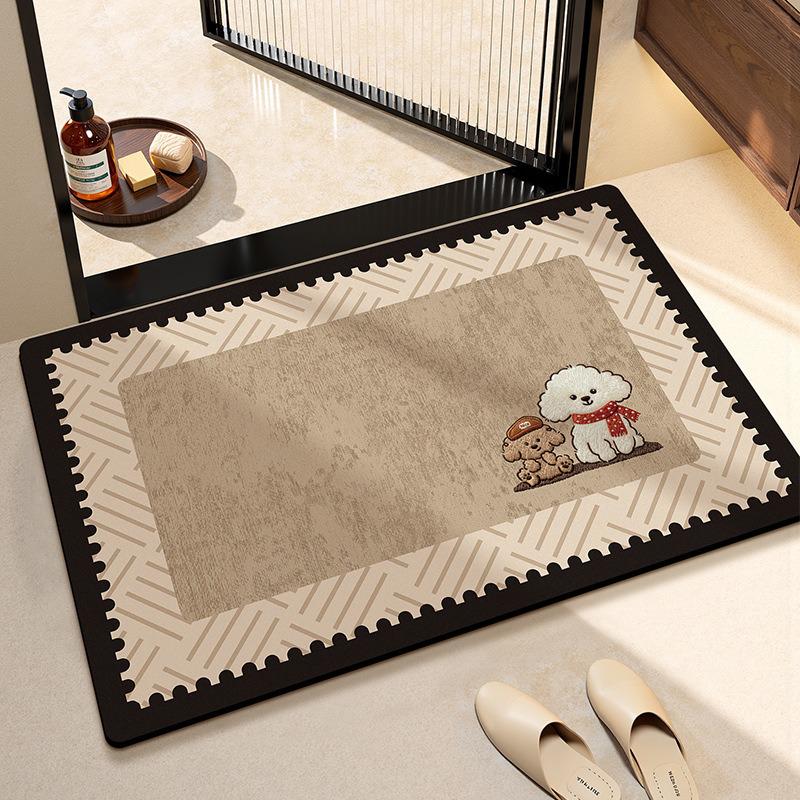 Cartoon Diatom Mud Absorbent Quick-Dry Bathroom Mat – Anti-Slip Toilet & Washroom Carpet 40x60cm (Upgraded Diatom Mud)