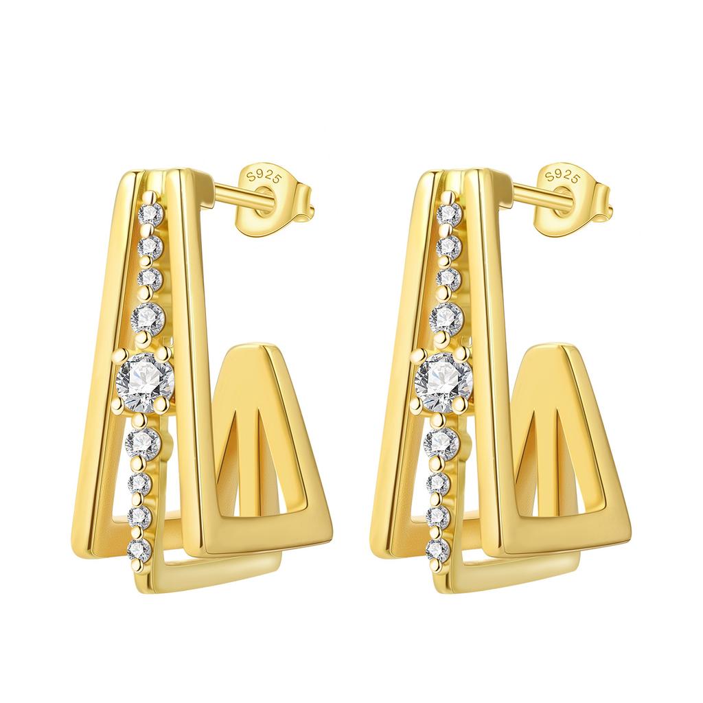 Orecchini Versatili in Argento 925 Dorato Temperamento Gioielli Orecchini a Cerchio Versatili Per Donne Gioielli Regali per Feste di Compleanno