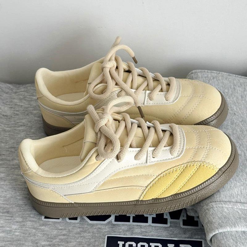 

Кеды женские новые весенне-осенние на платформе, женские универсальные нишевые туфли, дофаминовые тренировочные туфли женские 40 жёлтый