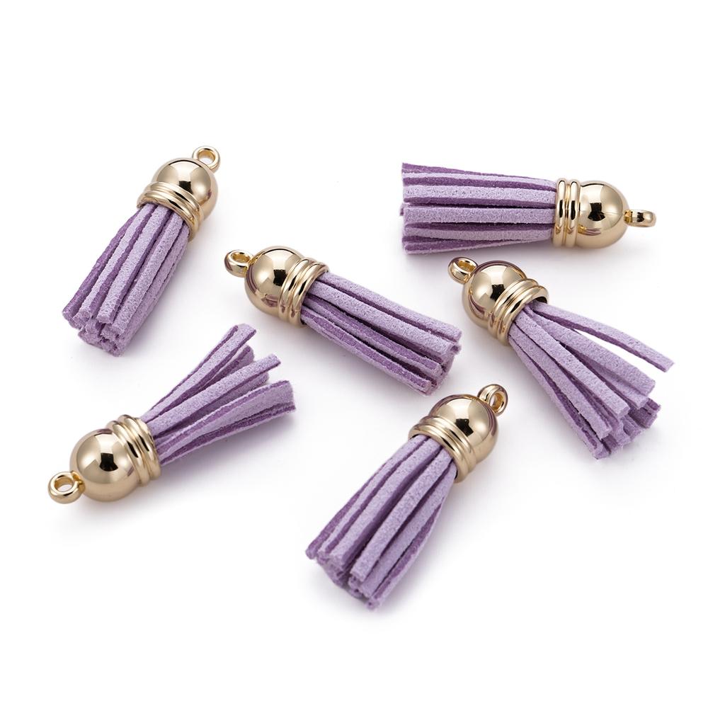 20pcs/lot 38mm Tassel Vintage Leather Tassels Fringe Pendant For DIY Keychain Jewelry Making Supplies Charms Accessories