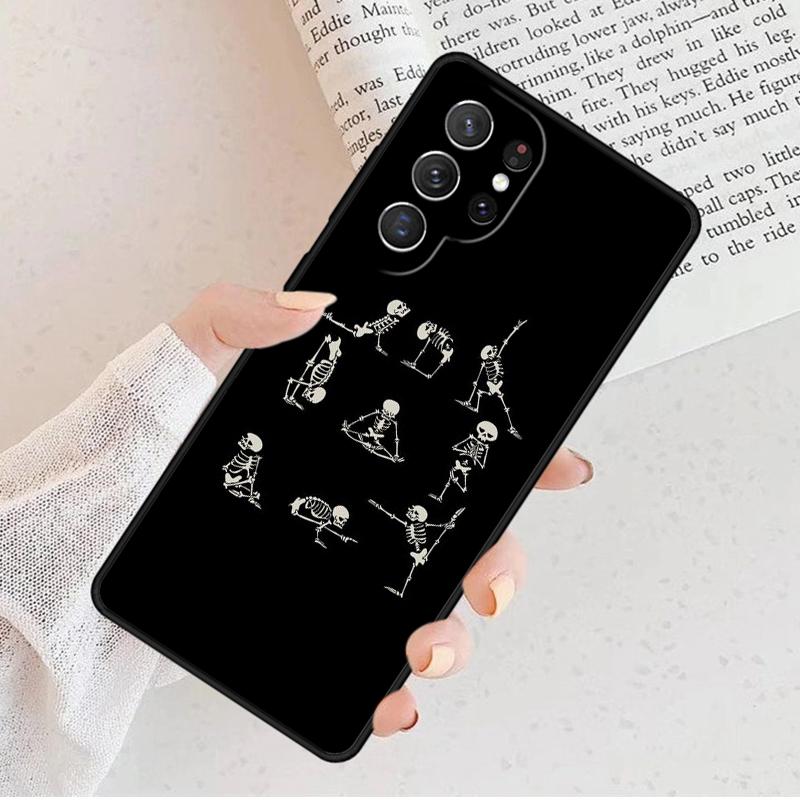 Skeleton Yoga Phone Case For Samsung Galaxy S25 S23 S30 S8 S21 S20 FE S24 S22 Note 10 20 S8 Plus Lite Ultra