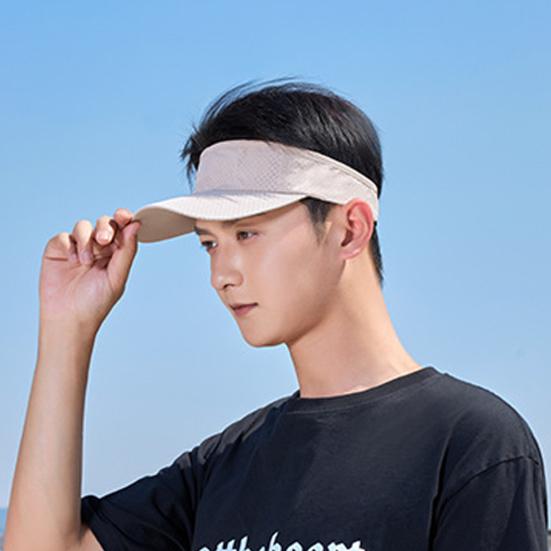 Men Summer Hat Empty Top Hollow Out Mesh Long Brim Sunscreen Anti-UV Face Protection Lightweight Tennis Jogging Peaked Cap